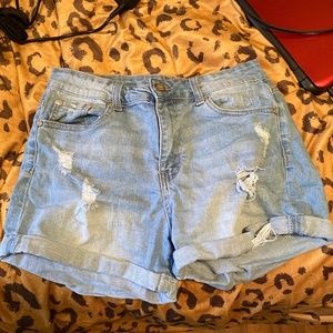Light Washed Denim Shorts